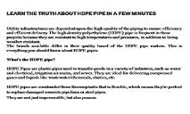 HDPE Pipes Installation a PowerPoint Presentation