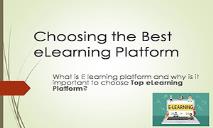 Best eLearning Platform PowerPoint Presentation