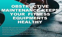 Obstructive Maintenance Keeps Your Fitness Equipments Healthy PowerPoint Presentation