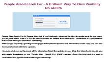 People Also Search For-A Brilliant Way To Gain Visibility On SERPs PowerPoint Presentation