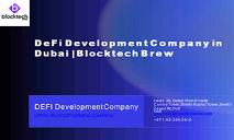 DeFi Development Company  Dubai PowerPoint Presentation