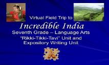 Virtual Field Trip to Incredible India PowerPoint Presentation