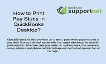 How to Print Pay Stubs in QuickBooks Desktop PowerPoint Presentation