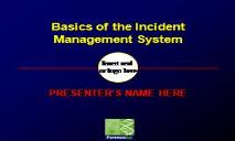 Incident Management System(CDC) PowerPoint Presentation