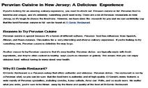 Peruvian Cuisine in New Jersey-A Delicious Experience PowerPoint Presentation
