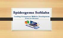Spidergems Softlabz PowerPoint Presentation