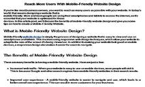 Reach More Users With Mobile-Friendly Website Design PowerPoint Presentation