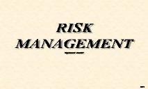 Risk Management PowerPoint Presentation