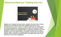 Advanced Options Trading Course PowerPoint Presentation