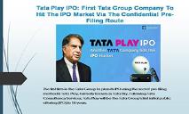 Tata Play IPO PowerPoint Presentation