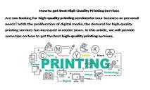 High Quality Printing Services PowerPoint Presentation