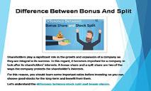 Difference Between Bonus And Split PowerPoint Presentation