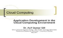 Cloud Computing  (Application Development in the Cloud Computing) PowerPoint Presentation