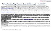 What Are the Top Startup Growth Strategies for 2023 PowerPoint Presentation