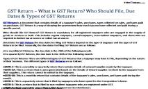 GST Return-What is GST Return Who Should File Due Dates and Types of GST Returns PowerPoint Presentation