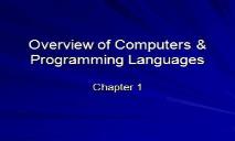 Overview of Computers & Programming Languages PowerPoint Presentation