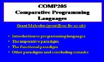 Classification of programming languages PowerPoint Presentation