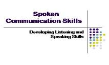 Spoken Communication Skills PowerPoint Presentation