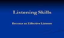 Listening Skill PowerPoint Presentation