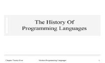 The History Of Programming Languages PowerPoint Presentation
