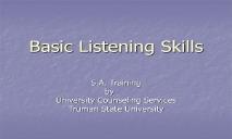 Basic Listening Skills PowerPoint Presentation