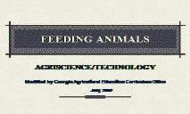 FEEDING ANIMALS (Georgia Agriculture Education) PowerPoint Presentation