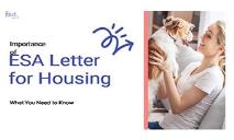 Get to Know About Importance of ESA Letter for Housing PowerPoint Presentation