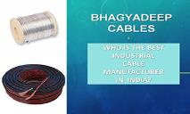 Industrial Cable Manufacturer PowerPoint Presentation