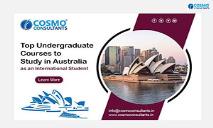 Top Undergraduate Courses to Study in Australia PowerPoint Presentation