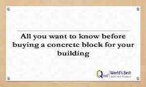 All you want to know before buying a concrete block for your building PowerPoint Presentation