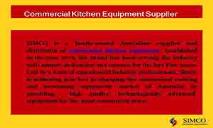 commercial kitchen equipment PowerPoint Presentation