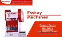 Power Press Machine Manufacturers PowerPoint Presentation