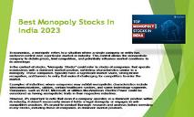 Best Monopoly Stocks In India 2023 PowerPoint Presentation