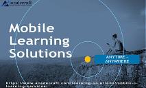 Mobile Learning Solutions PowerPoint Presentation