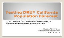 Testing Sacramentos California population projections PowerPoint Presentation