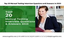 Top 20 Manual Testing Interview Questions and Answers in 2023 PowerPoint Presentation