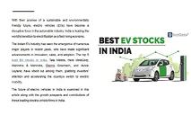 Best EV Stocks In India To Buy PowerPoint Presentation