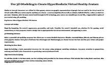 Use 3D Modeling to Create Hyper-Realistic Virtual Reality Avatars PowerPoint Presentation