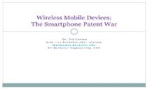 The Smartphone Patent War PowerPoint Presentation
