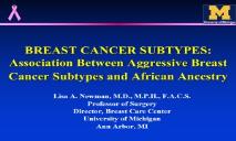 Breast cancer subtypes PowerPoint Presentation