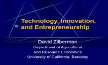 Technology, Innovation, And Entrepreneurship PowerPoint Presentation