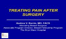 PAIN AFTER BREAST CANCER SURGERY PowerPoint Presentation