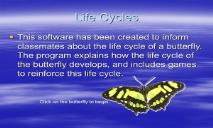 Butterfly Life Cycle PowerPoint Presentation