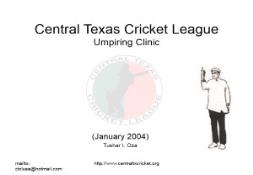 Central Texas Cricket League PowerPoint Presentation