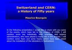 Switzerland and CERN a History of Fifty years PowerPoint Presentation
