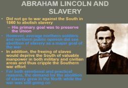 ABRAHAM LINCOLN AND SLAVERY  PowerPoint Presentation