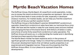 Myrtle Beach Vacation Homes Powerpoint Presentation