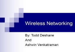 Wireless Networking PowerPoint Presentation