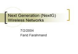 Next Generation (NextG) Wireless Networks PowerPoint Presentation