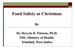 Food Safety at Christmas PowerPoint Presentation